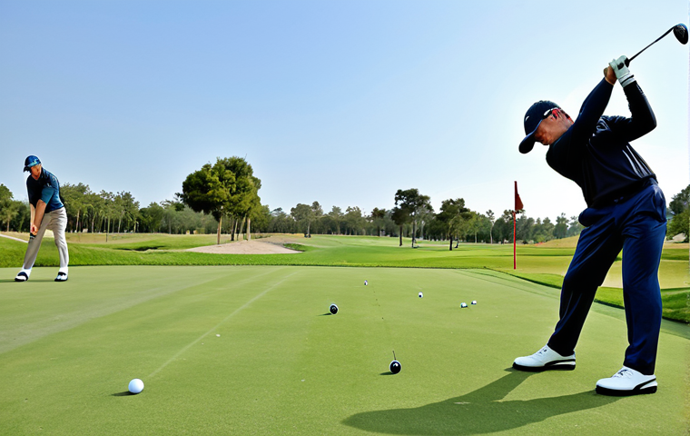 Focused Golf Practice**

"A golfer, fully clothed in appropriate golf attire, practicing their swing at a driving range. They are focused and determined, with perfect anatomy and natural proportions. In the background, other golfers are practicing. Safe for work, appropriate content, professional golf photography, high quality, modest clothing."

**