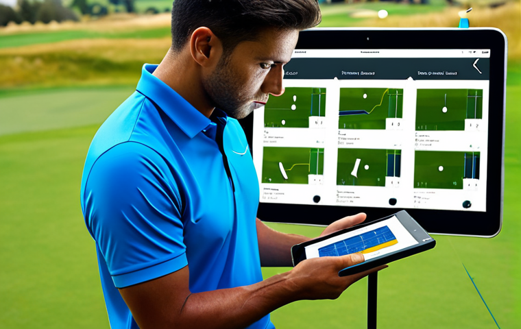 골프 레슨 초보자를 위한 워크북 제작 - **Image:** A scenic golf course with a golfer strategizing.

    **Prompt:** "A beautiful golf cours...