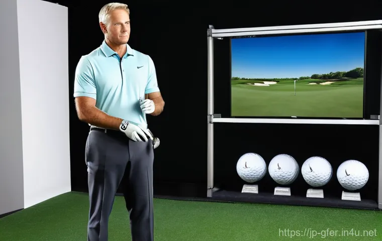 골프 지도에서 사용하는 최신 기술 - **Prompt:** A visually immersive scene featuring a female golfer (around 20s-30s, athletic build, we...