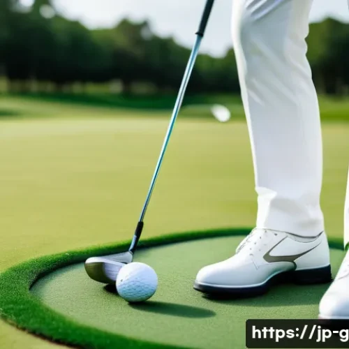 골프 레슨 중 빈번한 질문과 답변 - A detailed scene of a Japanese beginner golfer practicing golf swing basics at a sunny outdoor drivi...